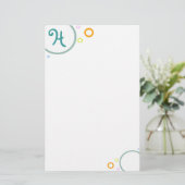 色丸「モノグラムH」文房具 便箋 (スタンド正面)