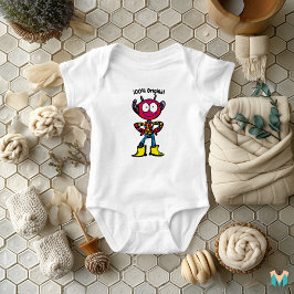 色予測できなとスタイルのはっきりしたエイリアンキャラクター ベビーボディスーツ