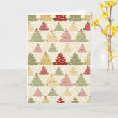 色付きのクリスマスツリー カード (黄色い花)