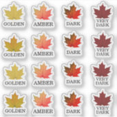 色付きのメープルリーフグレーディングステッカー シール (正面)