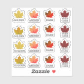 色付きのメープルリーフグレーディングステッカー シール (シート)