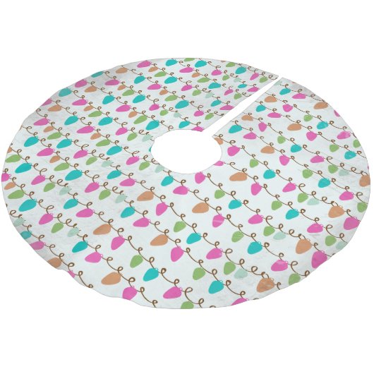 色付きのライトストリングホリデーツリースカート ブラッシュドポリエステルツリースカート (アングル)