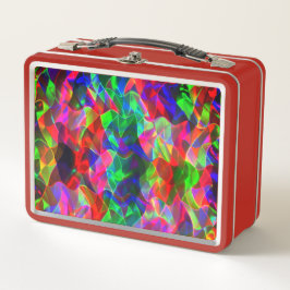 色付きの三角形またはカラフルの起伏。 メタルランチボックス