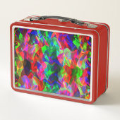 色付きの三角形またはカラフルの起伏。 メタルランチボックス (裏面)