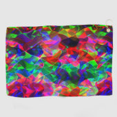 色付きの三角形またはカラフル波紋 ゴルフタオル (横)