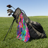 色付きの三角形またはカラフル波紋 ゴルフタオル (グリーン)