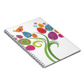 色付きの卵と花を持つイースターツリー ノートブック (右側)