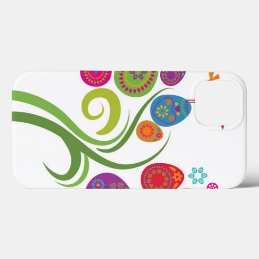 色付きの卵と花を持つイースターツリー Case-Mate iPhoneケース (裏面 (横))