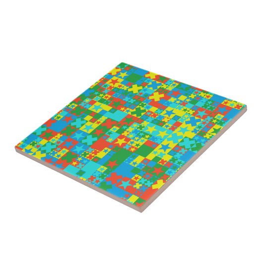 色付きの星と十字 タイル (側面)