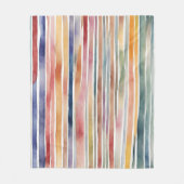 色付きの水色の線 フリースブランケット (正面)