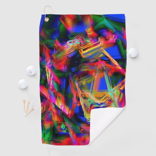 色付きの汚れた正方形で「間違った筆跡」 ゴルフタオル (インサイチュ)