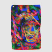 色付きの汚れた正方形で「間違った筆跡」 ゴルフタオル (正面)