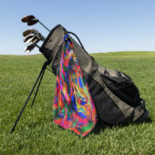 色付きの汚れた正方形で「間違った筆跡」 ゴルフタオル (グリーン)