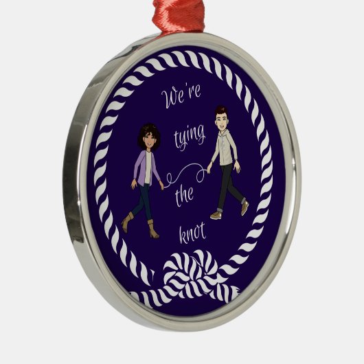 色付きの結び目を航海の結婚約したぶ メタルオーナメント (右)
