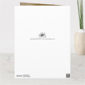 色付きの結婚式のカップルの手が指輪をつける サンキューカード (裏面)