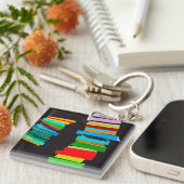 色付きの階段 キーホルダー (正面右)