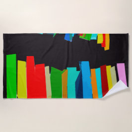 色付きの階段 ビーチタオル