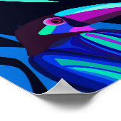 色付きアフリカの背景，キリン，ヒョウ，タイゲ ポスター (角)