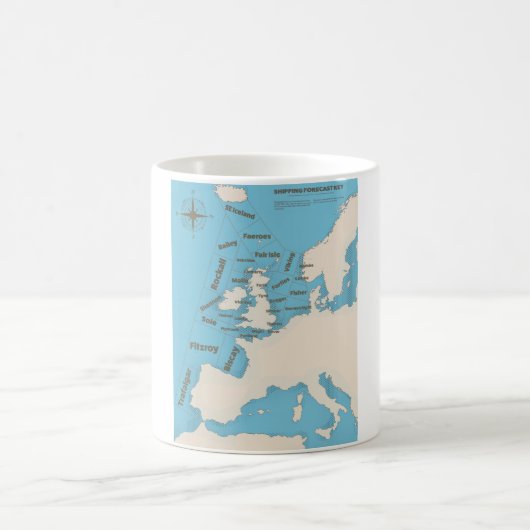 色付きイギリス諸島のShipping Forecast コーヒーマグカップ (中央)