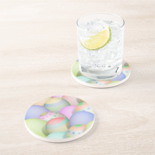色付きイースターエッグの背景 コースター (側面)