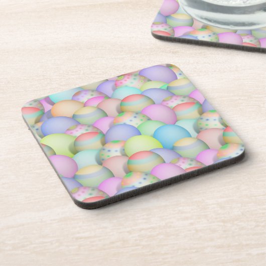 色付きイースターエッグの背景 コースター (左側)