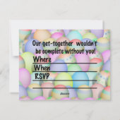 色付きイースターエッグの背景 シーズンカード (裏面)