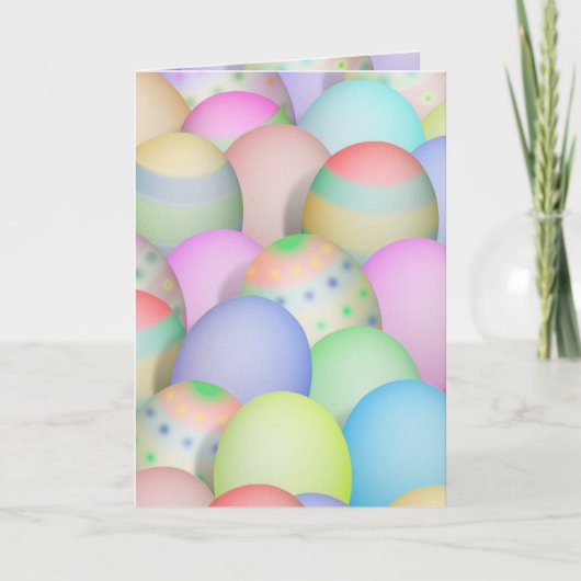 色付きイースターエッグの背景 シーズンカード (正面)
