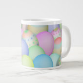 色付きイースターエッグの背景 ジャンボコーヒーマグカップ (正面右)