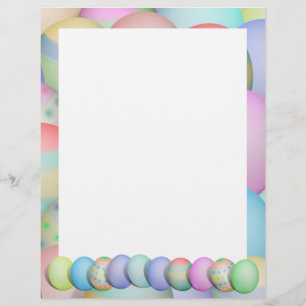 色付きイースターエッグの背景 チラシ