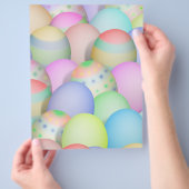 色付きイースターエッグの背景 チラシ (手)