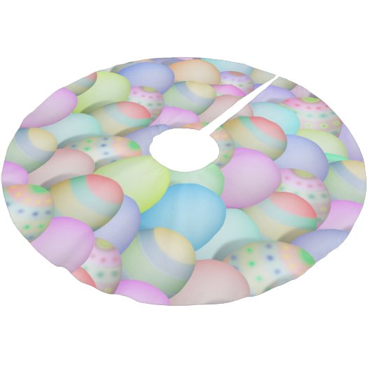 色付きイースターエッグの背景 ブラッシュドポリエステルツリースカート (アングル)