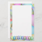 色付きイースターエッグの背景 便箋 (正面/裏面)