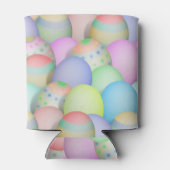 色付きイースターエッグの背景 缶クーラー (裏面)