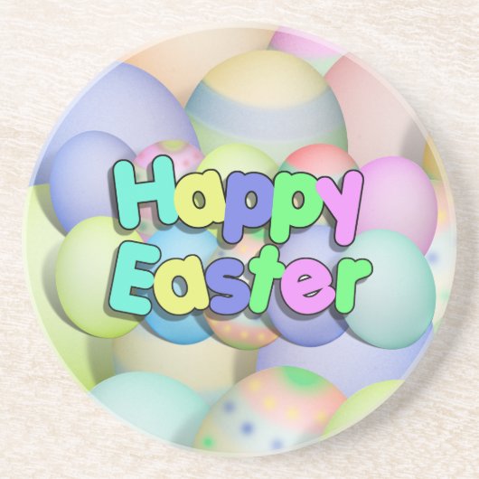 色付きイースターエッグ – ハッピーイースター コースター (正面)