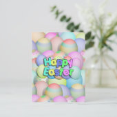 色付きイースターエッグ – ハッピーイースター シーズンポストカード (スタンド正面)