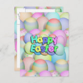 色付きイースターエッグ – ハッピーイースター シーズンポストカード (正面/裏面)