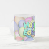 色付きイースターエッグ – ハッピーイースター フロストグラスマグカップ (正面左)
