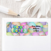 色付きイースターエッグ – ハッピーイースター ラベル (インサイチュ)