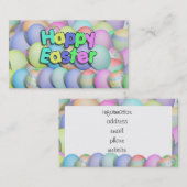 色付きイースターエッグ – ハッピーイースター 名刺 (正面/裏面)
