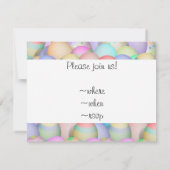 色付きイースターエッグ – ハッピーイースター 招待状 (裏面)