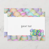 色付きイースターエッグ – ハッピーイースター 招待状 (正面/裏面)