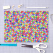 色付きカラフルグラフ紙対角線の正方形 薄葉紙 (クラフト)