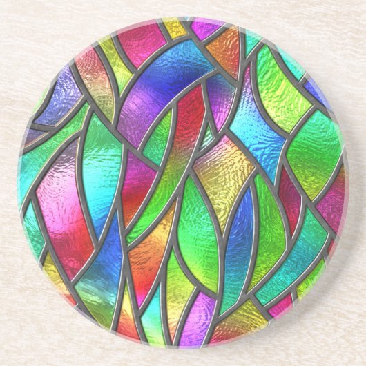 色付きガラスパターン3Dテクスチャ コースター (正面)