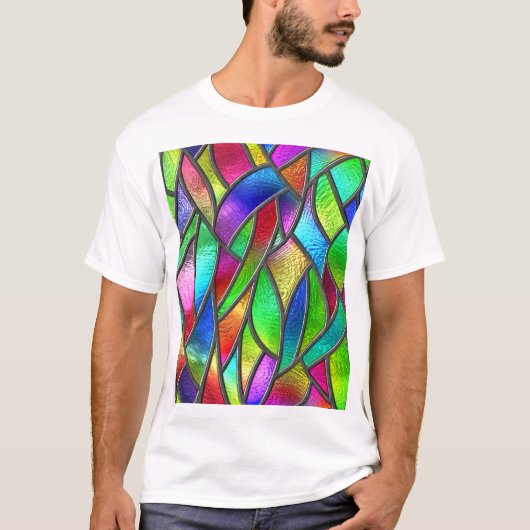 色付きガラスパターン3Dテクスチャ Tシャツ (正面)