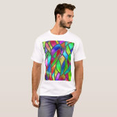 色付きガラスパターン3Dテクスチャ Tシャツ (正面フル)