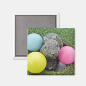 色付きゴルフボールのバニー マグネット (正面/裏面)