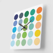 色付きドットの壁時計 スクエア壁時計 (傾斜)
