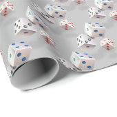 色付きドット付きサイコロ ラッピングペーパー (ロールコーナー)