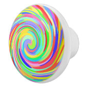 色付きドット旋回ドアノブ セラミックノブ (右)