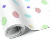 色付きドット模様ギフトラッピング紙 ラッピングペーパー (ロールコーナー)
